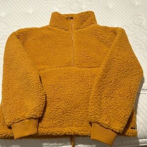 Gold half-zip fleece pullover